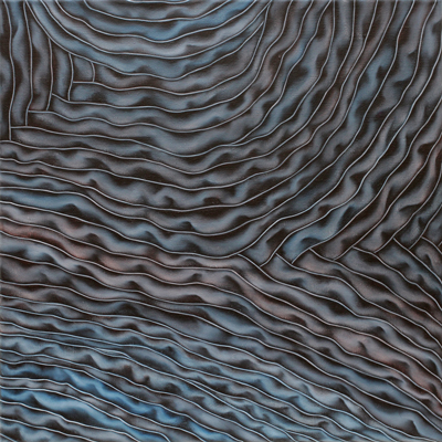 Annette von der Bey, Bandspiralen in Blaubraun