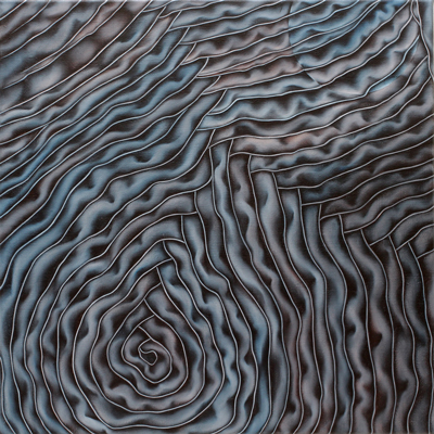 Annette von der Bey, Bandspiralen in Blaubraun