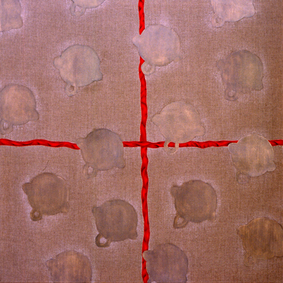 Annette von der Bey, Leinwandschellen unter Bandkreuz