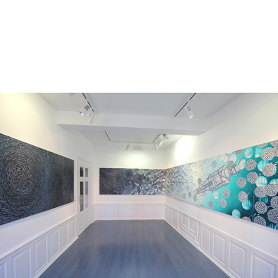 Annette von der Bey, Installation Gedrängefaktor, Galerie Lethert, Bad Münstereifel