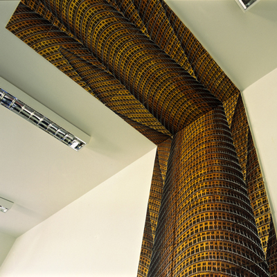 Annette von der Bey, 2001, Installation Turmbau, Küppersmühle, Duisburg