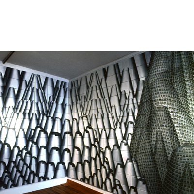 Annette von der Bey, Installation Turmbau (Ausschnitt) in Galerie CO10, Düsseldorf