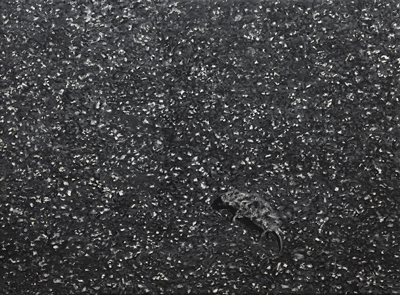 Annette von der Bey, „Asphaltmaus“, 1986, 58cm x 78cm, Öl auf Leinen