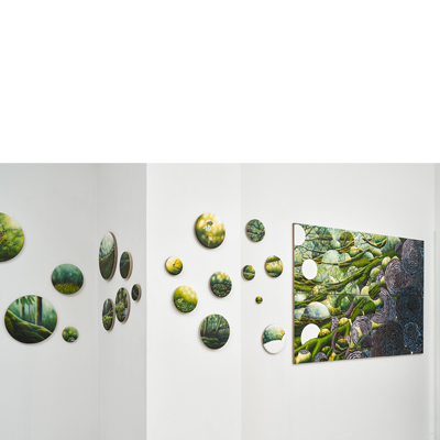 Annette von der Bey, Installation Paradies, E71, oil on linen